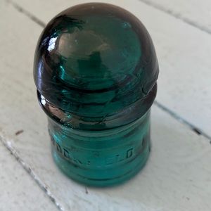 Glass Insulator Brookfield home decor Emerald Green glass